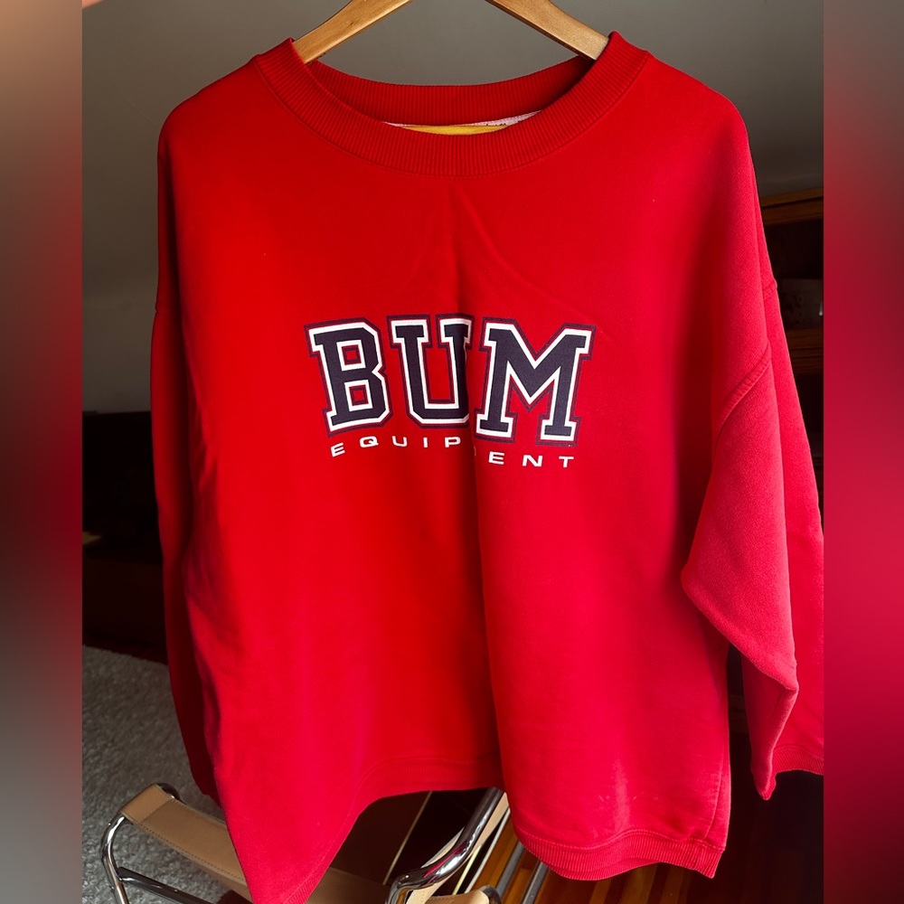 Vintage 90’s BUM Equipment Crewnecks Sweater - Mans XL - Red